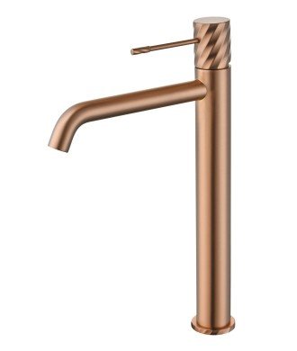 Grifo de lavabo Alto Bless Oro Rosa Cepillado IMEX
