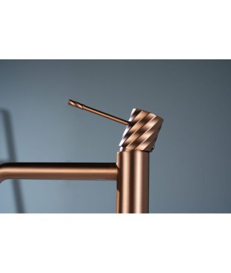 Grifo de lavabo Alto Bless Oro Rosa Cepillado IMEX