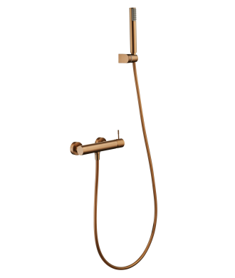 Kit de Ducha Grifo Génova Oro Rosa Cepillado IMEX