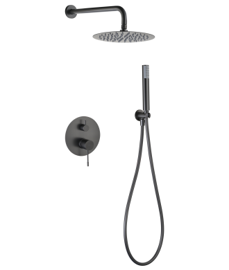 Ducha empotrada pared Génova Black Gun Metal IMEX