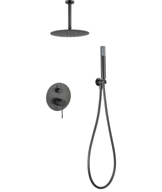 Ducha empotrada techo Piamonte Black Gun Metal IMEX