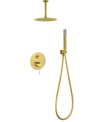 Ducha empotrada techo Piamonte Oro Cepillado IMEX