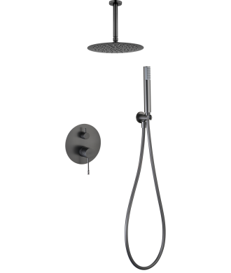 Ducha empotrada techo Palau Black Gun Metal IMEX