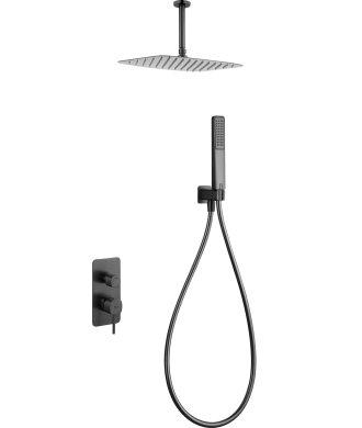 Ducha empotrada techo Sassari Black Gun Metal IMEX