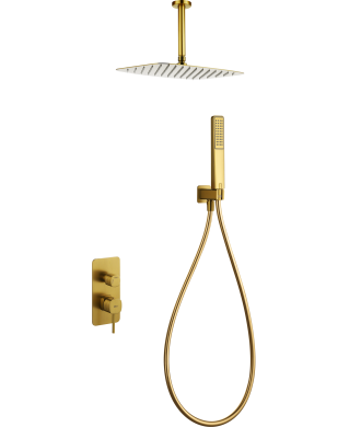 Ducha empotrada techo Sassari Oro Cepillado IMEX