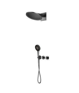 Ducha empotrada Bolonia black gun metal IMEX