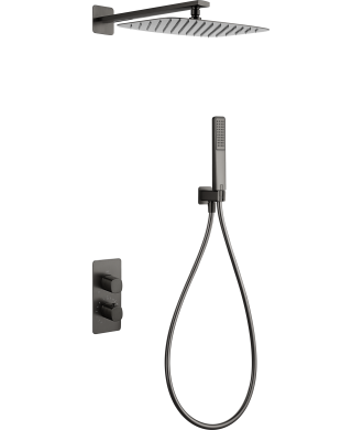 Ducha empotrada pared Termostático Firenze black gun metal IMEX