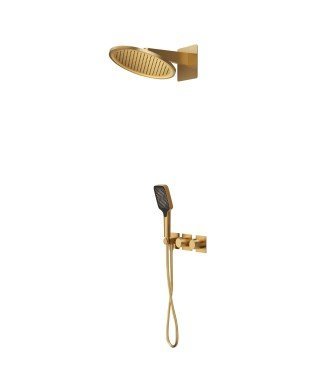 Ducha empotrada pared termostática inari Oro Cepillado IMEX