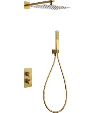 Ducha empotrada de pared termostática Toscana Oro Cepillado IMEX