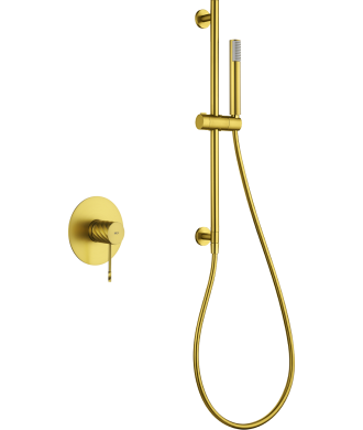 Set Grifo Empotrado 1 Vía Bless Con Mango Oro Cepillado IMEX