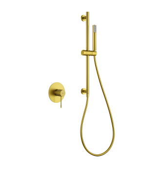 Set Grifo Empotrado 1 Vía Line Con Mango Oro Cepillado IMEX