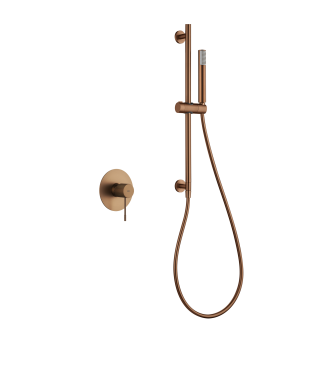 Set Grifo Empotrado 1 Vía Line Con Mango oro rosa cepillado IMEX