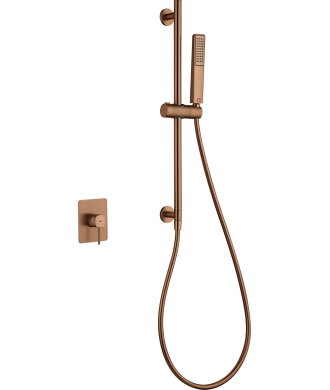 Set Grifo Empotrado 1 Vía Firenze Con Mango oro rosa cepillado IMEX