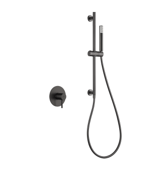 Set Grifo Empotrado 1 Vía Monza Con Mango black gun metal IMEX