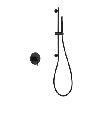 Set Grifo Empotrado 1 Vía Monza Con Mango Negro Mate IMEX
