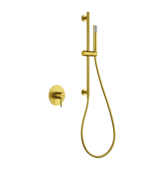 Set Grifo Empotrado 1 Vía Monza Con Mango Oro Cepillado IMEX
