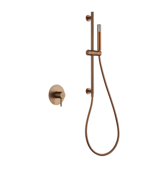 Set Grifo Empotrado 1 Vía Monza Con Mango oro rosa cepillado IMEX
