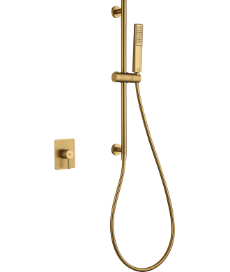 Set Grifo Empotrado 1 Vía Toscana Con Mango oro cepillado IMEX