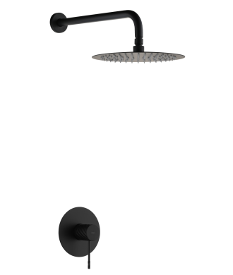 Set Grifo Empotrado 1 Vía Bless Con Rociador Negro Mate IMEX