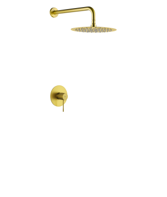 Set Grifo Empotrado 1 Vía Line Con Rociador oro cepillado IMEX