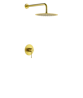 Set Grifo Empotrado 1 Vía Génova Con Rociador oro cepillado IMEX