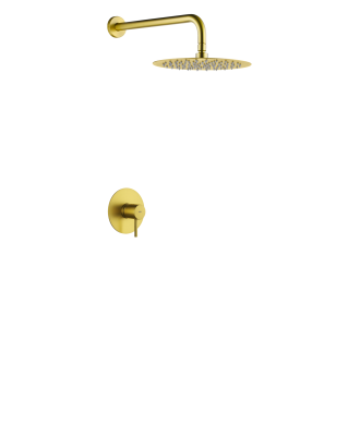 Set Grifo Empotrado 1 Vía Monza Con Rociador oro cepillado IMEX