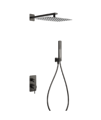 Ducha empotrada pared Firenze Black Gun Metal IMEX