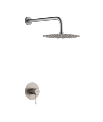 Set Grifo Empotrado 1 Vía Line Con Rociador níquel cepillado IMEX