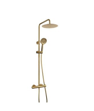Columna termostática en oro cepillado round élite IO