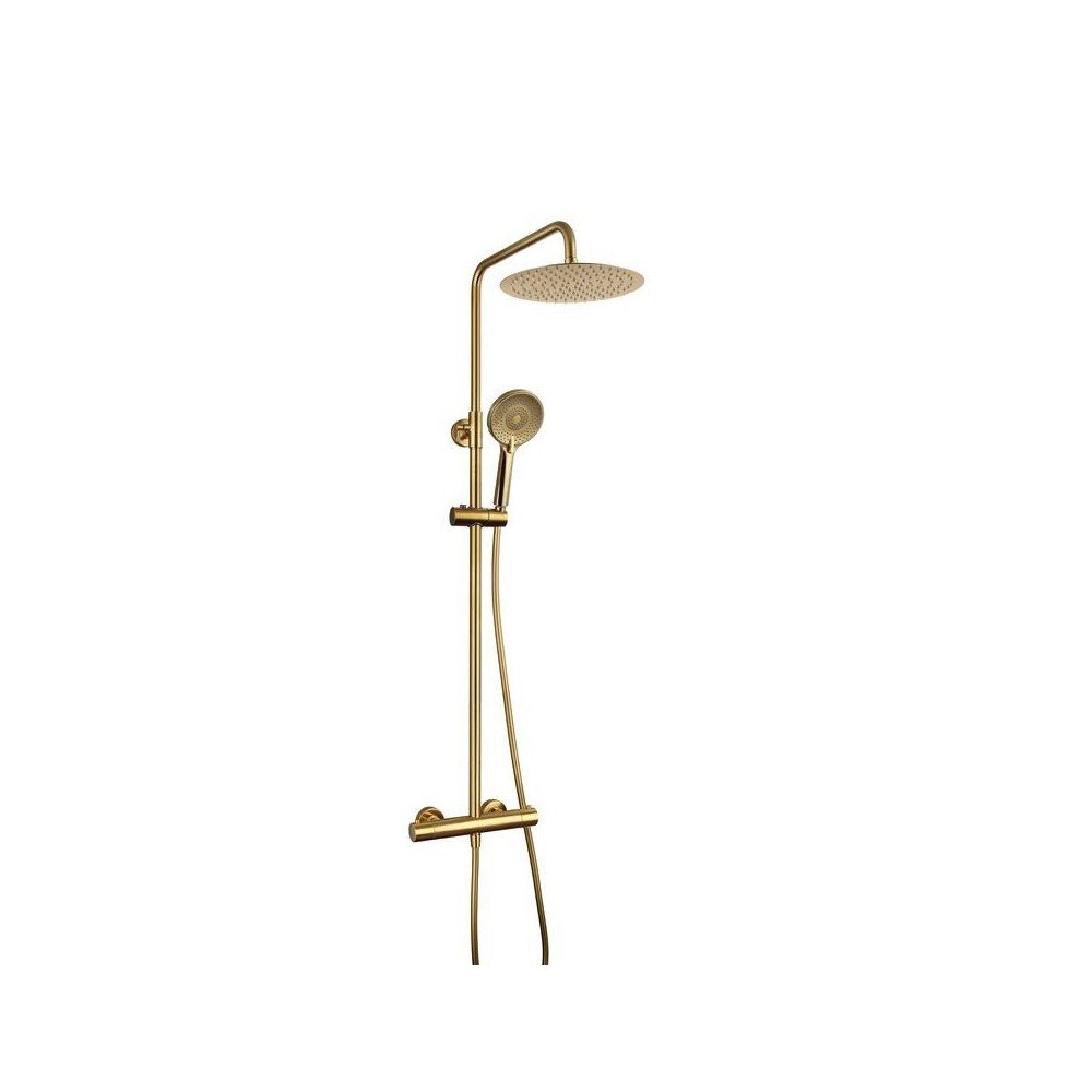 Columna termostática en oro cepillado round élite IO