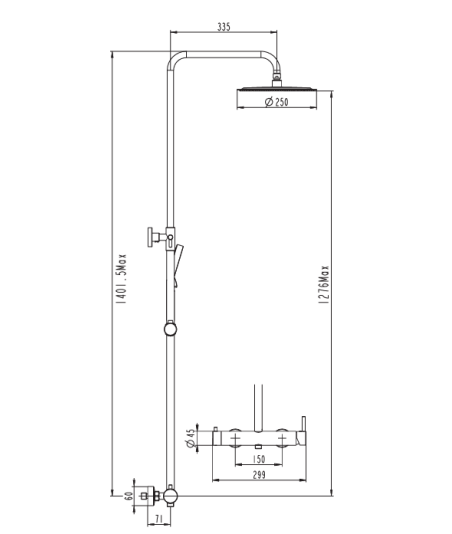 Columna de ducha blanco mate inverter Unik IO