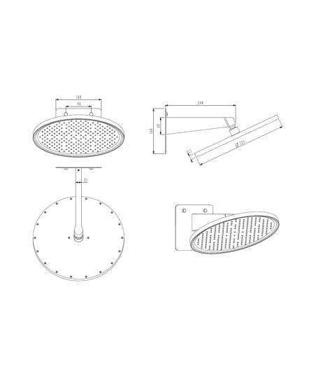 Rociador Redondo Ø33cm Espesor 15mm IMEX