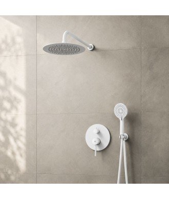 Ducha empotrada blanca de pared Sirio IO