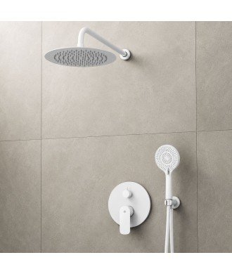 Ducha empotrada blanco pared round IO