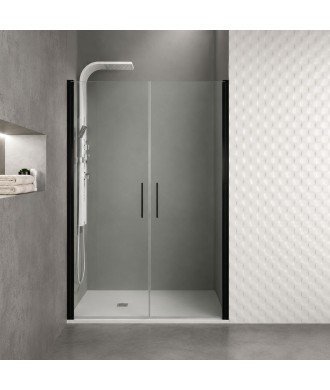 Mampara negra con 2 puertas abatibles 180 grados 	■ Open Black I