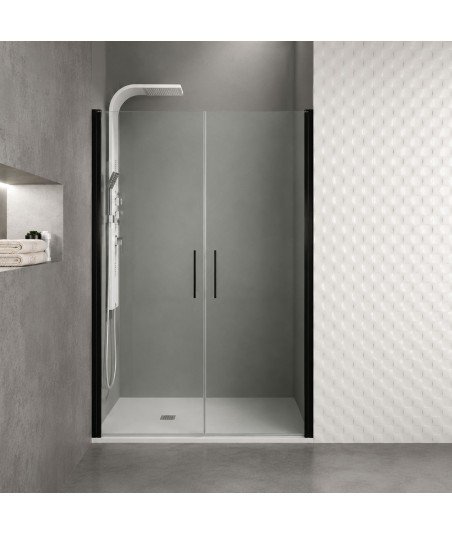 Mampara negra con 2 puertas abatibles 180 grados 	■ Open Black I