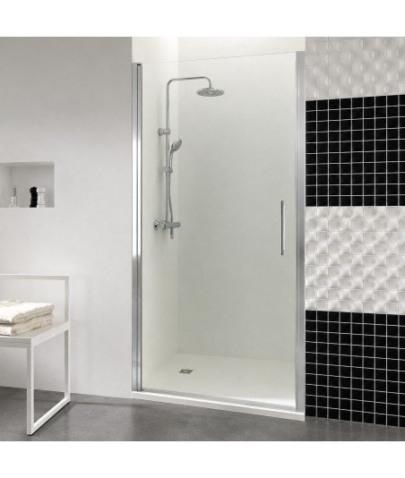Mampara de ducha un puerta abatible entre paredes 》Combi B