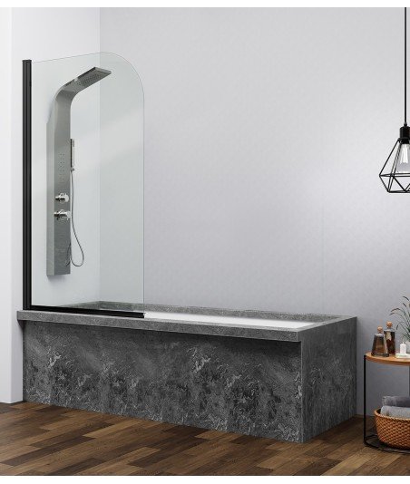 Mampara de bañera abatible en negro mate Rita ® RI570