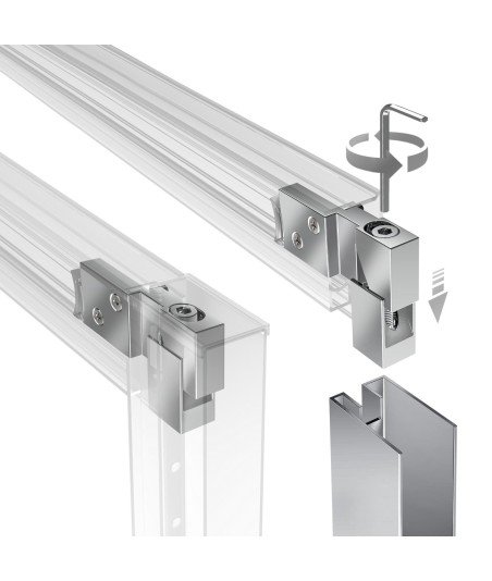 Mampara de ducha rectangular 2 fijos y 1 corredera  | Serie 400 CU103