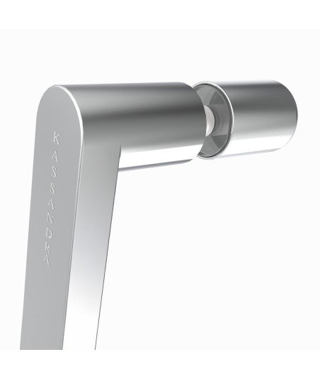 Mampara frontal fijo más corredera Acero Inox. Slim | Kassandra LM102
