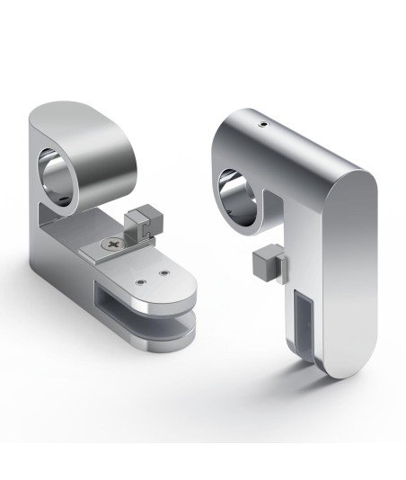 Mampara frontal fijo más corredera Acero Inox. Slim | Kassandra LM102