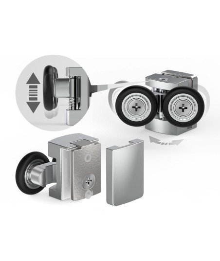 Mampara angular un lado plegable + un lado corredera 【TR705 + TR707】