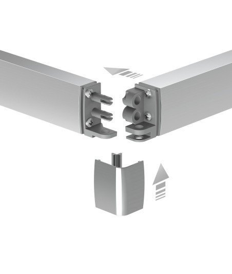 Mampara angular un lado plegable + un lado corredera 【TR705 + TR707】
