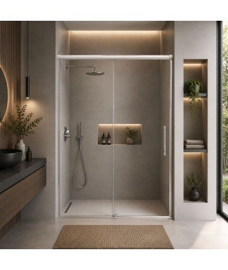 Mampara de ducha fijo más puerta corredera Urban