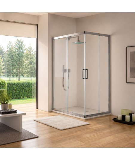 Mampara serie 300 de Kassamdra ® Angular corredera de vidrio templado