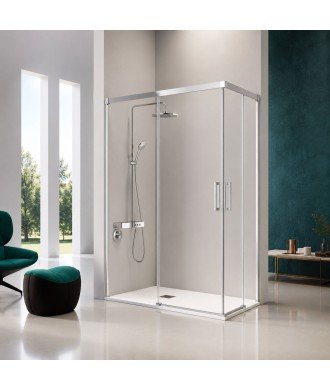 Mampara de ducha angular corredera Glasé