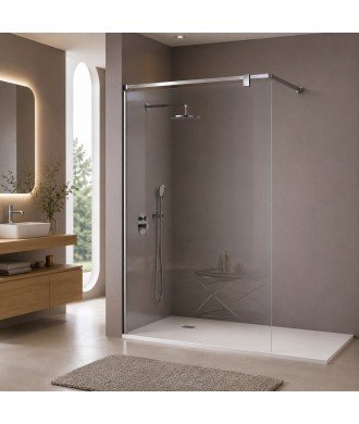 Mampara de baño fija acero inox Fresh Salomón
