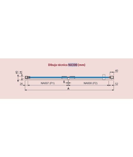 Mampara de ducha frontal plegable con bisagras Nardi | NA300