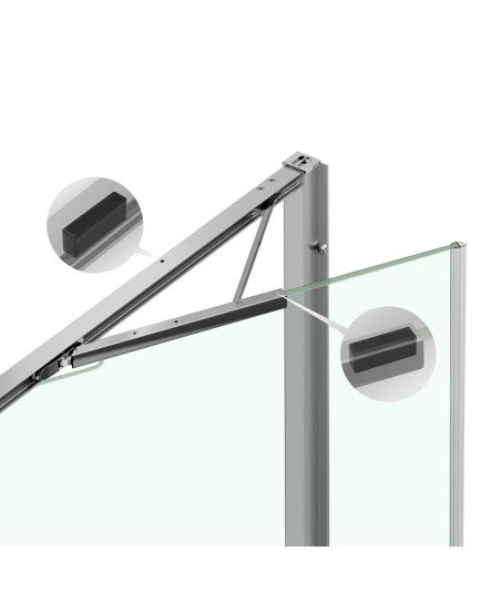 Mampara de baño rectangular plegable Prisma | Mamparas Blau