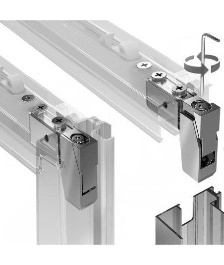 Mampara rectangular corredera más lateral fijo Delta | Blanco mate